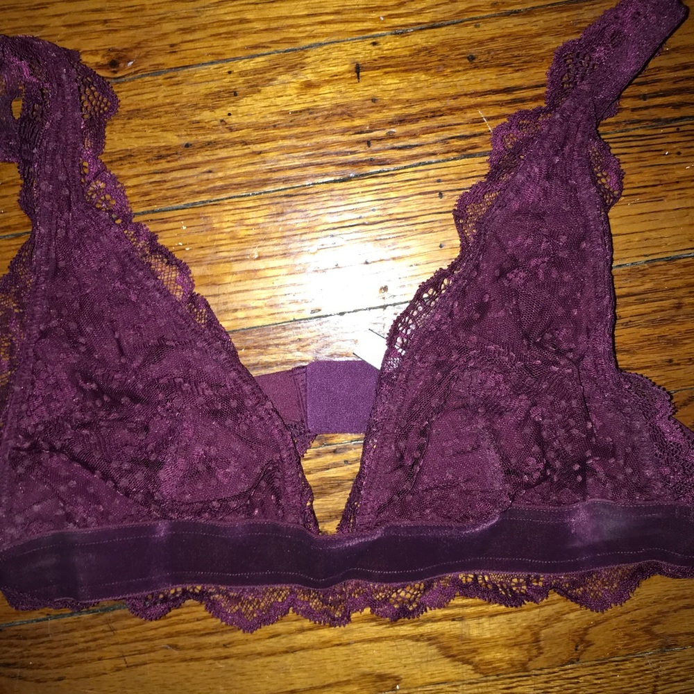 Burgundy lace bralette